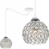 Light11 HOME Lámpara colgante de araña cromada, con techo de cristal