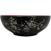 Syfax Lavabo sobre encimera redondo cerámica rojo y negro Φ41x14 cm
