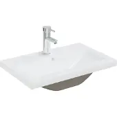 Syfax Lavabo empotrado con grifo cerámica blanco 61x39x18 cm