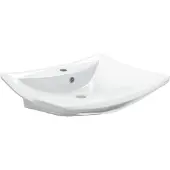 Syfax Lavabo de cerámica rectangular con orificio de grifo y desagüe