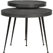 Syfax Mesa de centro 2 uds madera contrachapada negra