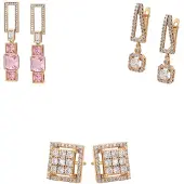Faina Pendientes oro / rosa / transparente
