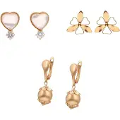 Faina Pendientes oro / transparente / blanco perla