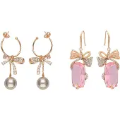Faina Pendientes oro / rosé / transparente