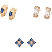 Faina Pendientes azul oscuro / oro / transparente
