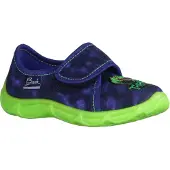 Beck Zapatillas de casa 'T-Rex' azul oscuro / verde neón / rojo / blanco