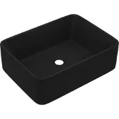 Syfax Lavabo de lujo de cerámica negro mate 41x30x12 cm