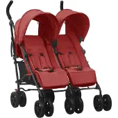 Syfax Carrito para gemelos de acero rojo