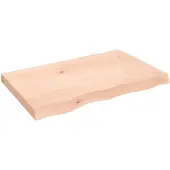 Syfax Encimera de baño madera maciza sin tratar 80x50x(2-6) cm