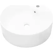 Syfax Lavabo de cerámica con agujero para grifo/desagüe blanco redondo