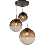 Globo Lámpara colgante , metal marrón, 3 bombillas E27