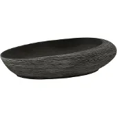 Syfax Lavabo sobre encimera ovalado cerámica gris y negro 59x40x14 cm
