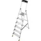 Krause 127242: Escalera de pie con peldaños, modelo Sepuro, con 6 peldaños