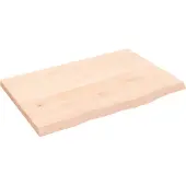 Syfax Encimera de baño madera maciza sin tratar 60x40x2 cm