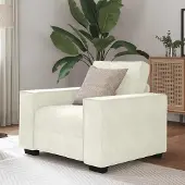 Prolenta Maison Exclusive - Sillón crema, 100x78x84 cm, tapizado en terciopelo