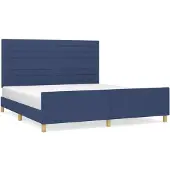 Syfax Cama sin colchón tela azul 160x200 cm