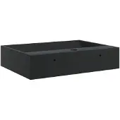 Syfax Lavabo de fundición de mineral/mármol negro mate 50x38x11 cm