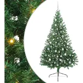 Syfax Árbol de Navidad Artificial Preiluminado Verde 210 cm PVC