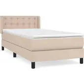 Syfax Cama box spring con colchón cuero sintético capuchino 100x200cm
