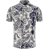 Key Largo Camisa 'KLPARK' crema / marino