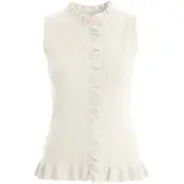 Imily Bela Chaleco de punto blanco lana