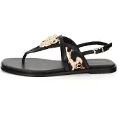 Lola Casademunt Sandalias de dedo chocolate / brocado / negro