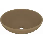 Syfax Lavabo de lujo ovalado cerámica crema mate 40x33 cm
