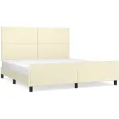 Syfax Estructura de cama con cabecero cuero sintético crema 180x200cm