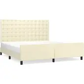 Syfax Estructura de cama con cabecero cuero sintético crema 180x200cm