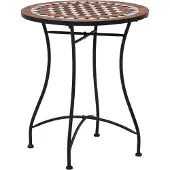 Syfax Mesa bistró de mosaico cerámica marrón 60 cm