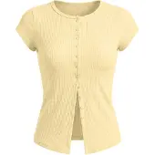 Imily Bela Camiseta amarillo claro