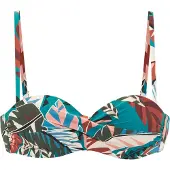 Buffalo Top de bikini marfil / azul cian / marrón rojizo / verde oscuro