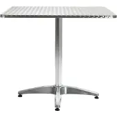 Syfax Mesa de jardín de aluminio plateado 80x80x70 cm