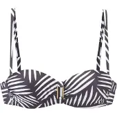 LASCANA Top de bikini antracita / blanco
