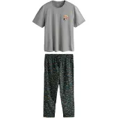 Next Pijama largo 'Guinness' azul cian / amarillo pastel / gris / antracita