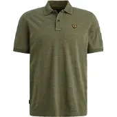 PME Legend Camiseta 'Polo shirt with stripe pattern and flight pocket' verde