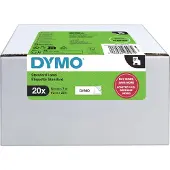 Dymo 2231632 cinta adhesiva negra sobre blanco de 12 mm, paquete económico de 20 unidades (original)