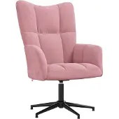 Syfax Sillón reclinable rosa de terciopelo