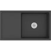 Syfax Fregadero hecho a mano de acero inoxidable negro