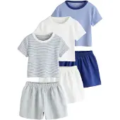Next Pijama azul / azul oscuro / gris moteado / blanco