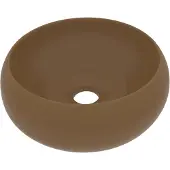 Syfax Lavabo de lujo redondo cerámica crema mate 40x15 cm