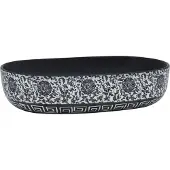 Syfax Lavabo sobre encimera ovalado cerámica negro y azul 59x40x14 cm
