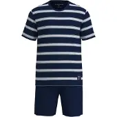 Tom Tailor Pijama corto azul oscuro / offwhite