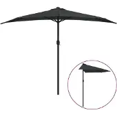Syfax Sombrilla balcón semicircular palo aluminio 300x155x223cm