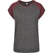 Urban Classics Camiseta gris oscuro / rojo vino