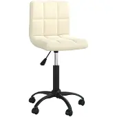 Syfax Silla de oficina giratoria de terciopelo crema