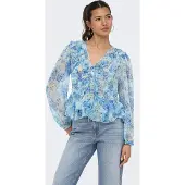 ONLY Blusa 'ONLVictoria' ecru / azul / azul pastel / oliva