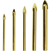 AWTOOLS : Juego de brocas para vidrio y cerámica, 4-10 mm, 5 unidades.