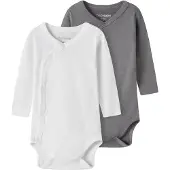 TWO SOON Pijama entero/body gris / blanco