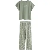 Next Pijama marfil / verde claro